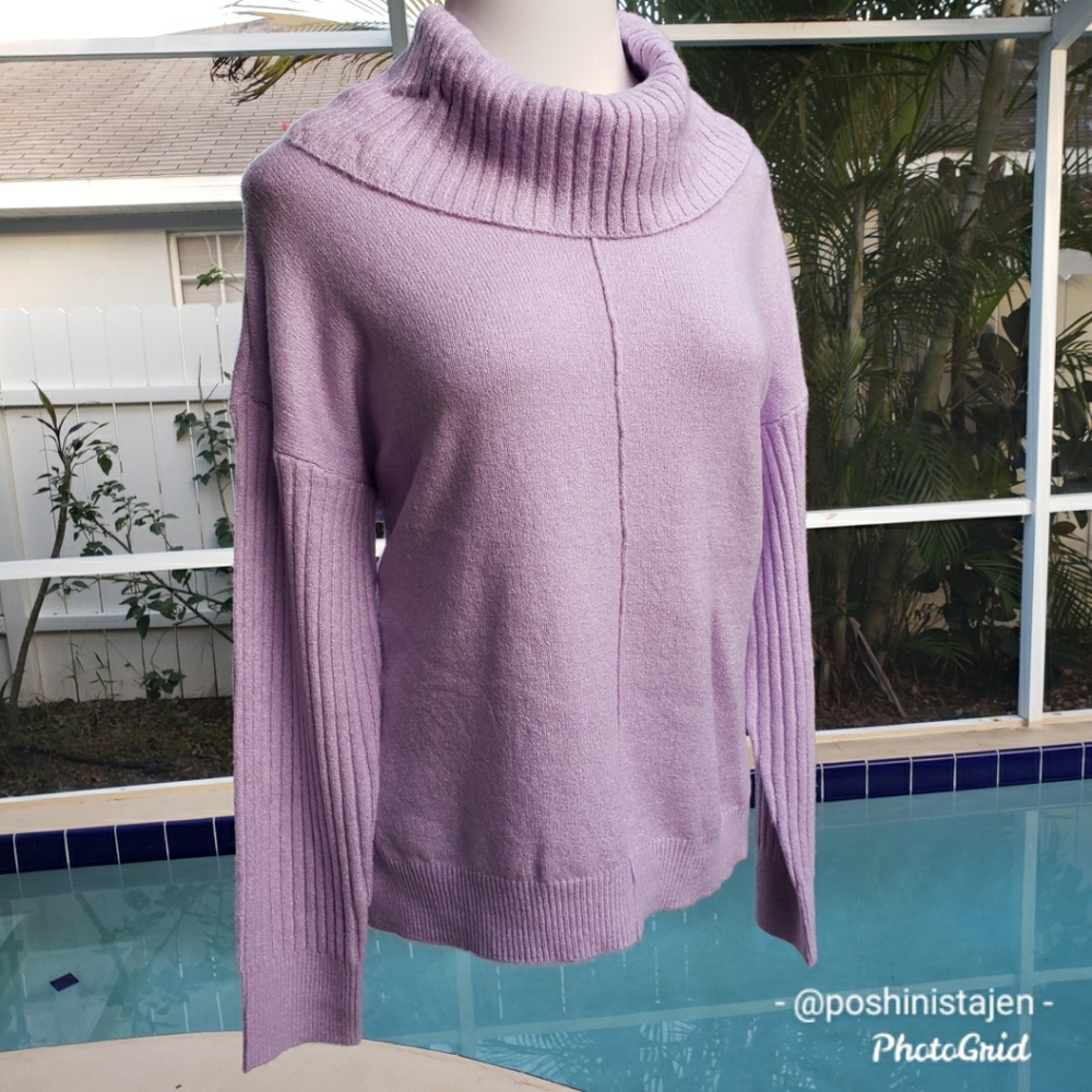 NWT Jason Maxwell Lilac Cowl Neck Sweater